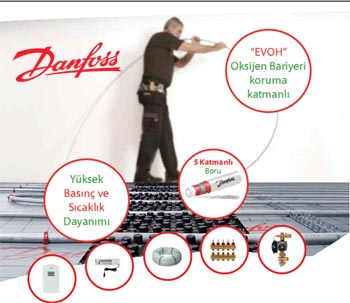 danfoss yerden stma borular , danfoss evoh oksijen bariyerli boru