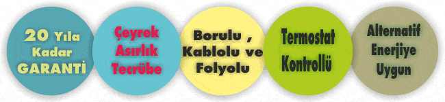 yerden ısıtmada 10 yıla kadar garanti