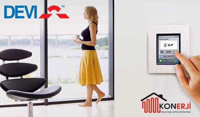 DEVİ ısıtma kabloları standart oda termostatı yanında DEVILINK ile uzaktan kablosuz olarakta kontrol edilebilir.