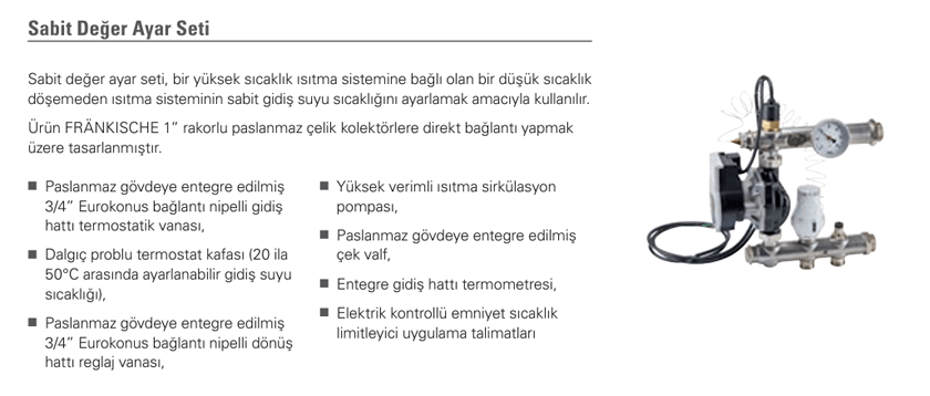 sabit scaklk ayar seti