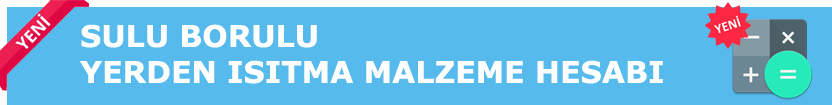sulu borulu yerden stma malzeme hesaplama
