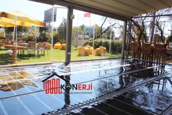 karbonik film ile yerden ısıtma,cafe yerden ısıtma,restoran zminden ısıtma