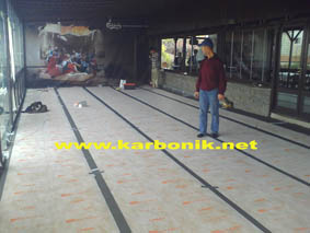 cafe vb. mekanlar için karbon yerden ısıtma
