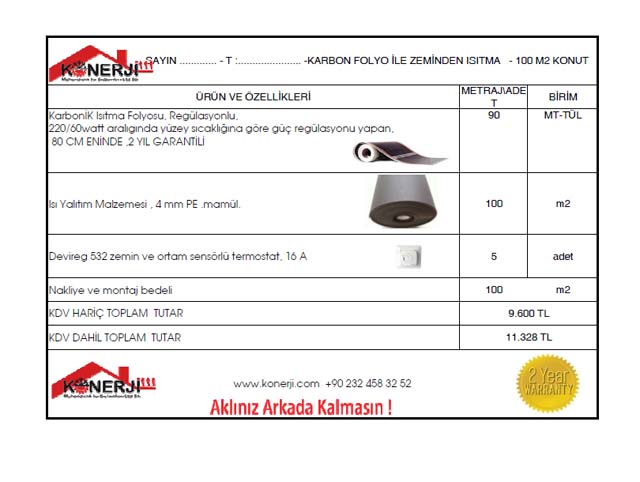 karbon folyo ile daire stma fiyat