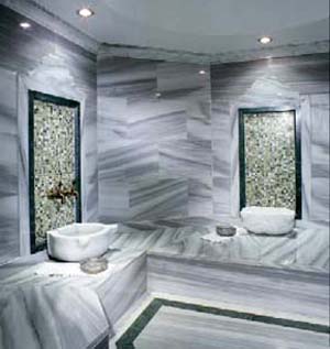hamam yer , duvar ve gbekta stlmas
