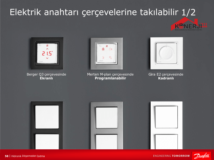 uyumlu termostat çerçeveleri